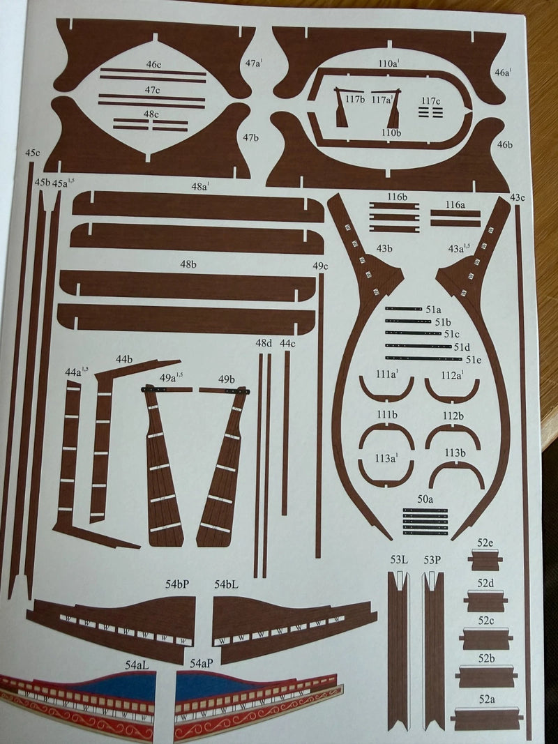 Photo of Mayflower sailing ship card model 1:100 scale from Mały Modelarz 1-2-3/2023 with printed parts and assembly instructions