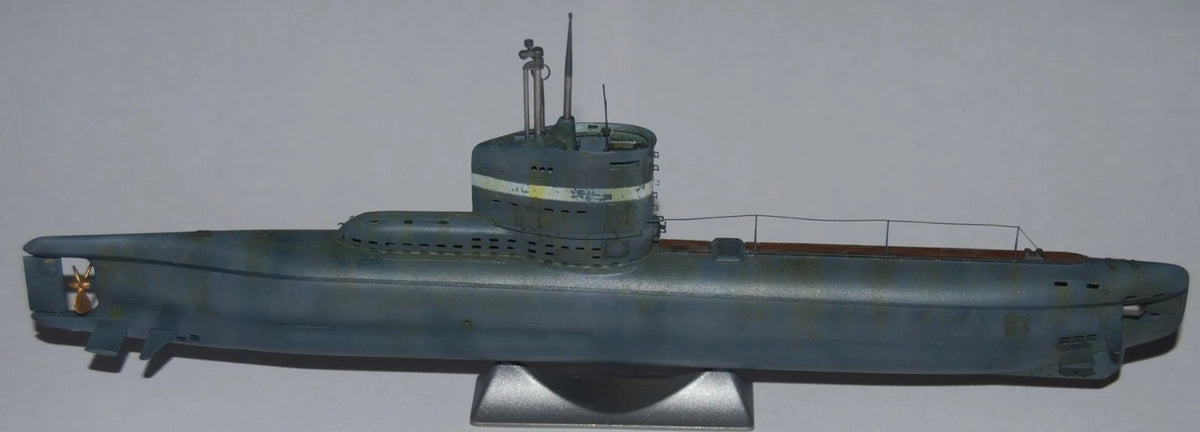 Photo of 1:144 scale German U-Boat Type XXIII detail set with photo-etched and 3D-printed resin parts for Trumpeter 05908 submarine model