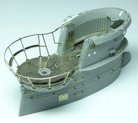 Photo of photo-etched brass detail set for German U-Boat Type VIIC41 and VIIC, designed for Revell 1:350 and 1:144 scale submarine kits.