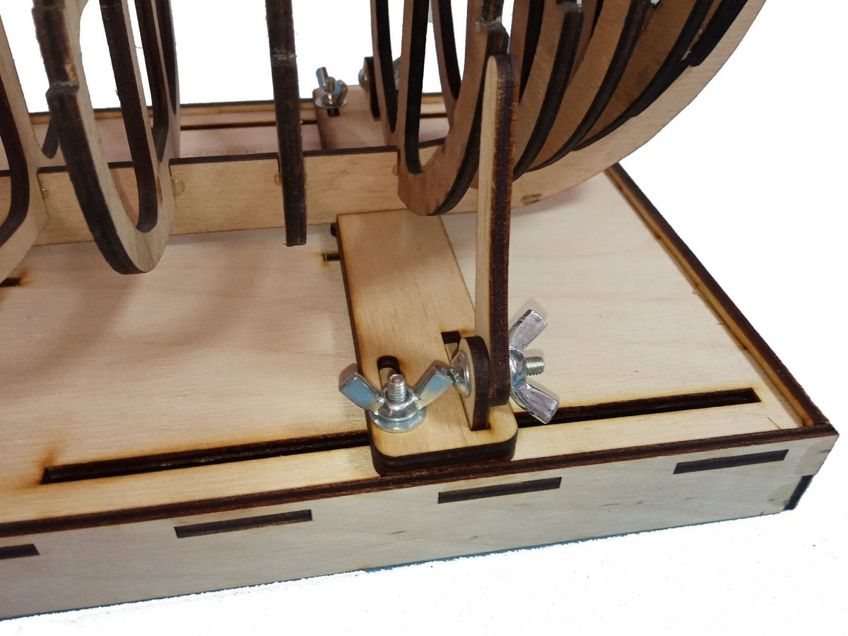 Photo of LMG BB-23 sailing ship display stand 400×200 mm laser-cut plywood model base