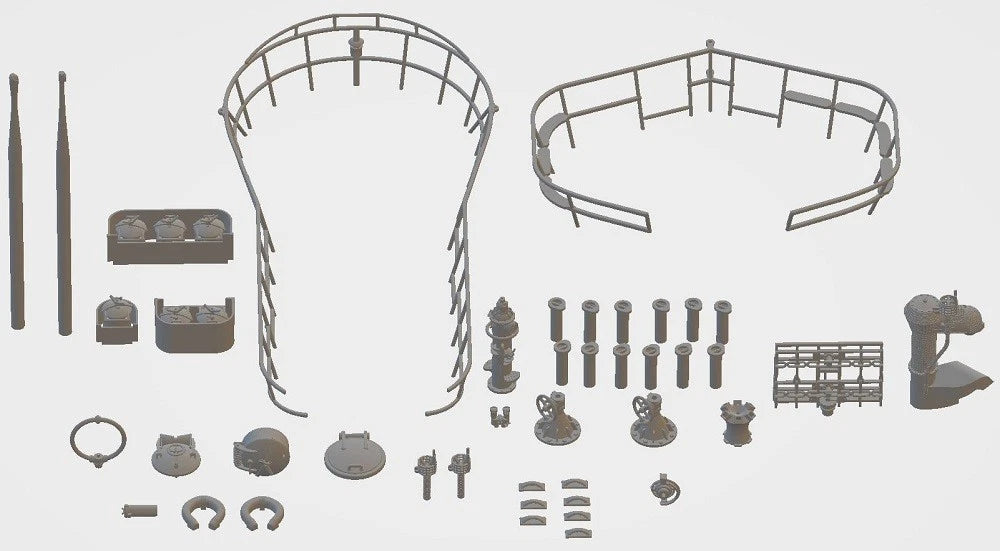 Photo of German U-Boat Type IXC/40 U-190 1:144 scale upgrade set with photo-etched brass and 3D resin parts for Revell model