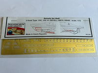 Photo of 1:72 scale photo-etched brass detail set for German U-Boat Type VIIC/VIIC 41 Revell kits 05015 and 05045, made by Czech manufacturer