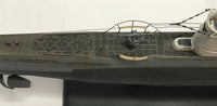 Photo of photo-etched brass upgrade parts for German U-Boat Type IIB model in 1:144 scale, compatible with Revell 05155 and ICM S.010 kits