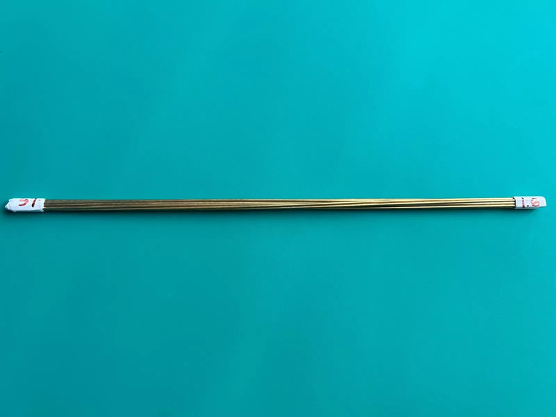 Photo of 10 brass modeling wire rods, each 300mm long and 1.6mm thick, ideal for scale modeling and hobby projects