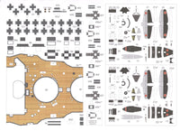 Photo of IJN Fuso 1:200 scale card model kit by Angraf Publishing showing detailed printed parts and packaging.