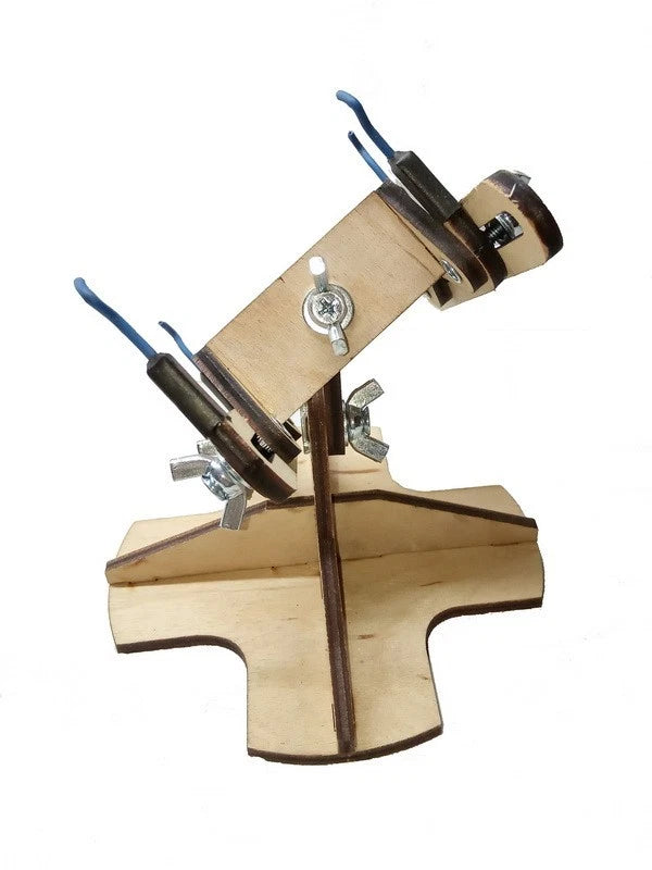 Photo of LMG BB-05 armored vehicle model assembly jig with cross base