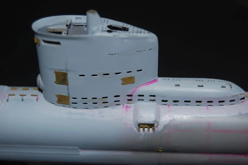 Photo of German U-Boat Type XXIII detail set 1:144 scale with photo-etched and 3D resin parts for Revell 05140 and ICM S.004