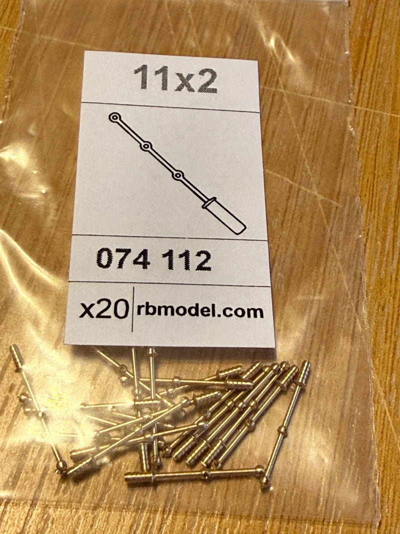 Photo of RB Model 074112 brass stanchions pack of 20 for ship models and scale modelling projects