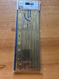 Photo of photo-etched brass upgrade parts for German U-Boat Type IIB model in 1:144 scale, compatible with Revell 05155 and ICM S.010 kits
