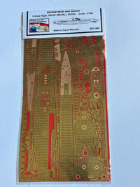 Photo of photo-etched brass upgrade set for German U-Boat Type VIIC/41 Revell 05100 in 1:144 scale by RC Subs
