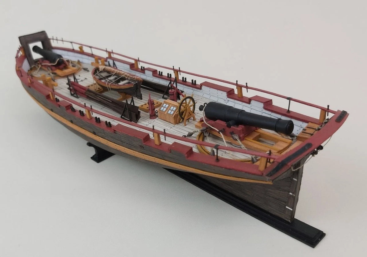 Photo of Axel Thorsen 1810 Norwegian gunboat card model kit in 1:72 scale