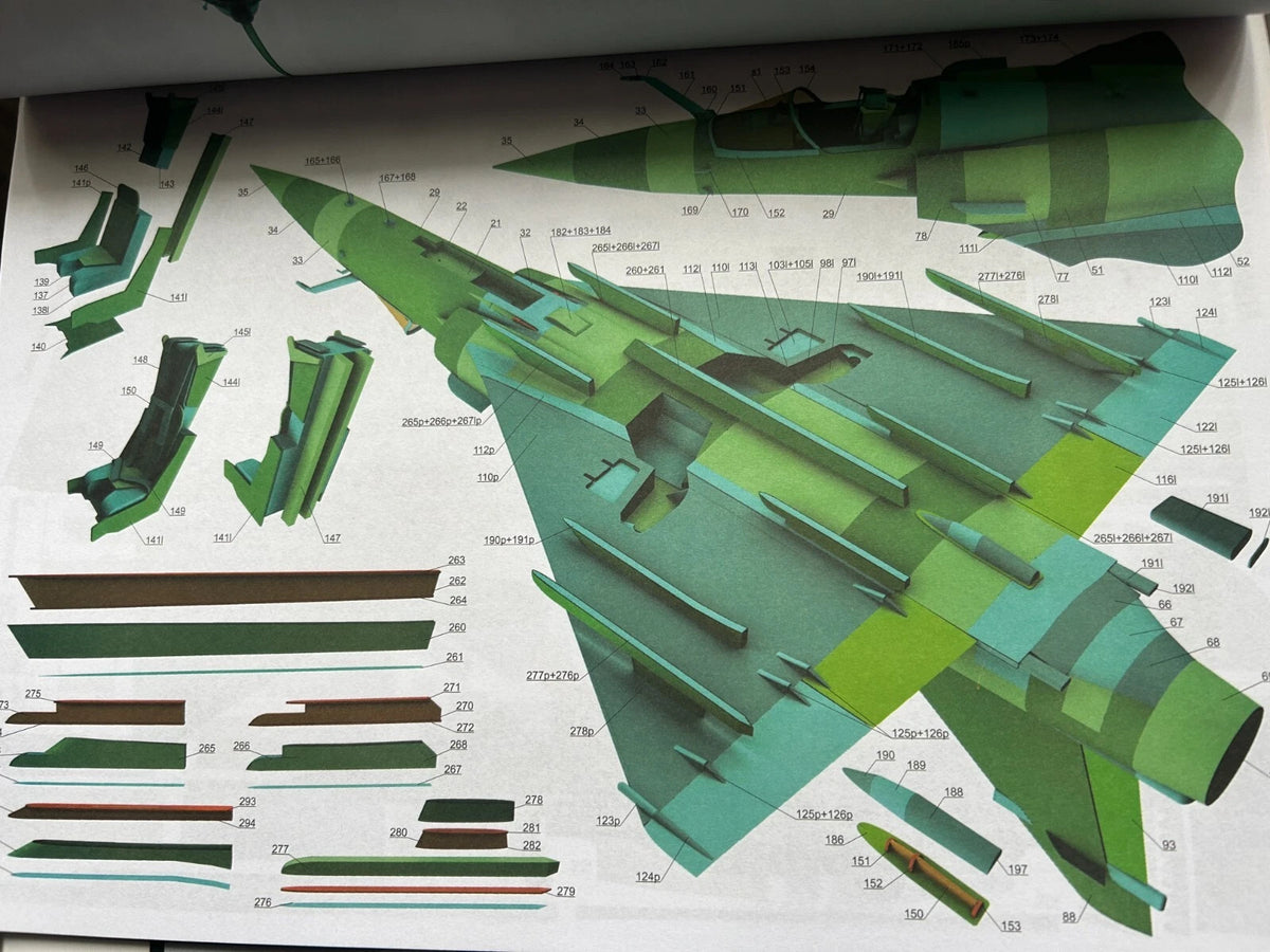 Photo of Mirage 2000-SF 1:33 scale card model kit by MS Model Angraf