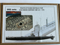 Photo of high-quality photo-etched brass detail parts set for German U-Boat SM U-09 in 1:72 scale by Czech manufacturer