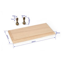 Photo of the OcCre 19164 Solid Oak Ship Model Display Base with two brass brackets, measuring 250x120x15mm, ideal for showcasing ship models.