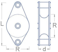 Photo of Single Sheave Block RB Model 00230 made of brass, 7.5mm for ship model rigging