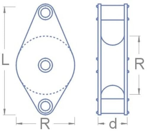Photo of Single Sheave Block RB Model 00230 made of brass, 7.5mm for ship model rigging