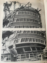 Photo of HMS Victory stern construction details in vintage LOK model plans