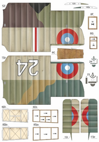 Photo of Salmson 2A2 American reconnaissance aircraft card model in 1:33 scale from WAK Publishing