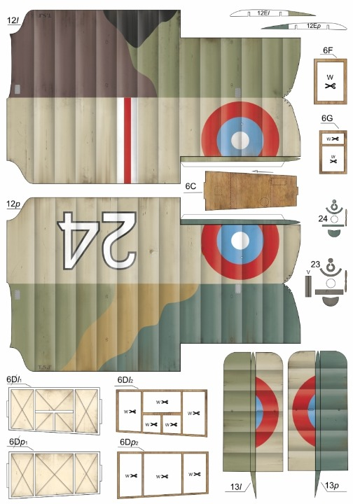 Photo of Salmson 2A2 American reconnaissance aircraft card model in 1:33 scale from WAK Publishing