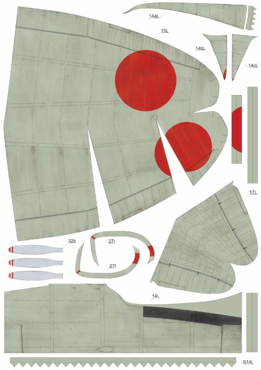 Photo of Aichi D3A1 Val 1:33 scale card model kit from WAK Publishing showing Japanese dive bomber from carrier Kaga during Pearl Harbor attack