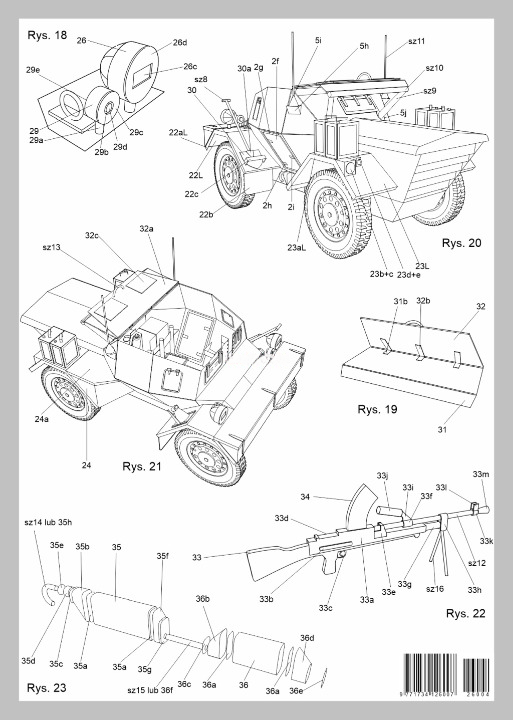 Photo of Daimler Dingo Mk.I 1:25 scale card model kit by WAK 4/2026 with British and Polish WWII markings