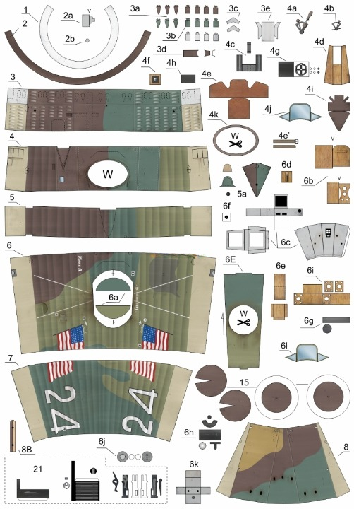 Photo of Salmson 2A2 American reconnaissance aircraft card model in 1:33 scale from WAK Publishing