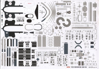 Image of GPM Publishing's USS Missouri Card Model Kit, scale 1:200, showcasing the detailed components and intricate design of the iconic battleship model.
