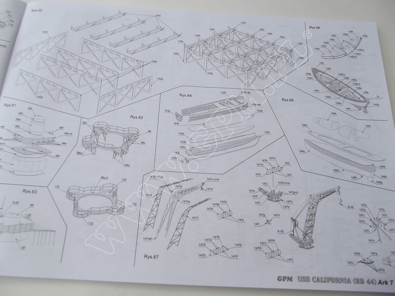 Image of GPM Publishing's USS California (BB-44) Card Model Kit, showcasing the 1:200 scale detailed replica, highlighting its intricate design and historical accuracy as a battleship model.