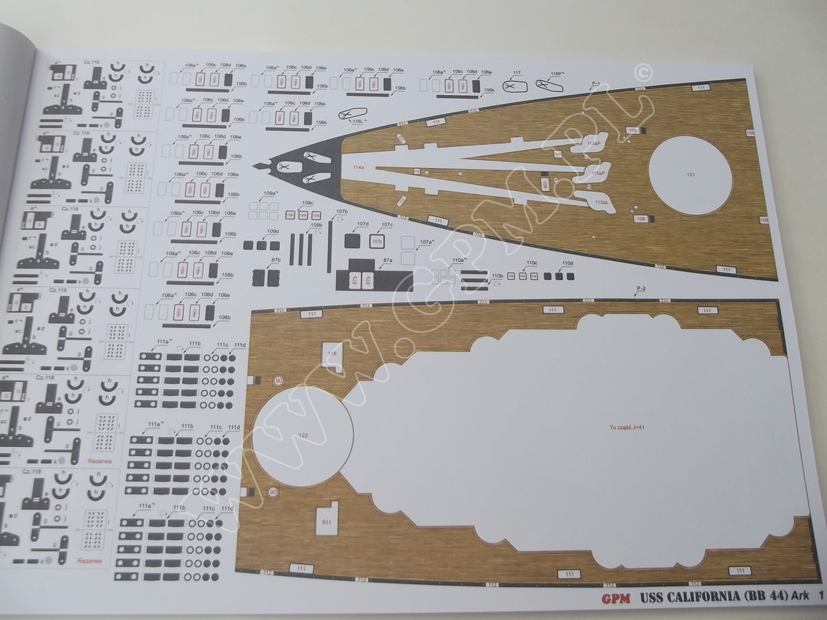 Image of GPM Publishing's USS California (BB-44) Card Model Kit, showcasing the 1:200 scale detailed replica, highlighting its intricate design and historical accuracy as a battleship model.
