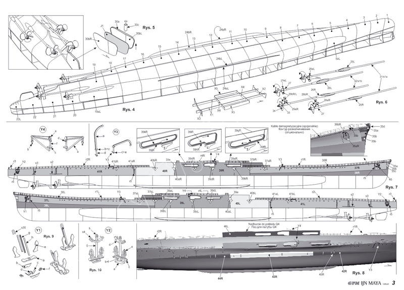 Image of GPM's IJN Maya 1:200 Scale Card Model Kit, showcasing the detailed replica of the WWII Japanese cruiser, perfect for historical model enthusiasts and collectors.